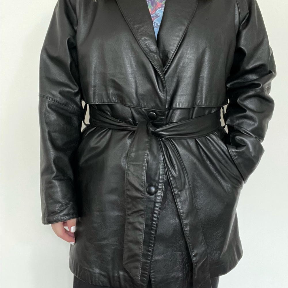 Medium Women’s Mid Length Leather Two Button Wilson Jacket